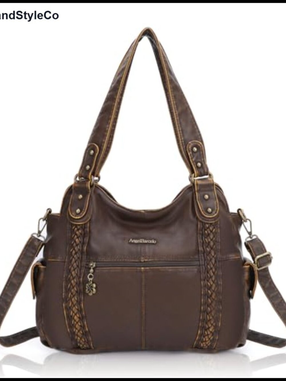 Women's PU Leather Hobo Tote Shoulder Bag Crossbody Purse Handbag